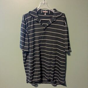 Peter Millar Black and White Striped Polo